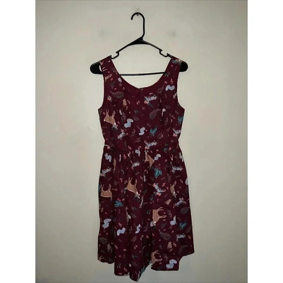 ModCloth Dresses & Skirts - Modcloth Optimistic Effect Woodland Creature Critter Sleeveless Dress Small